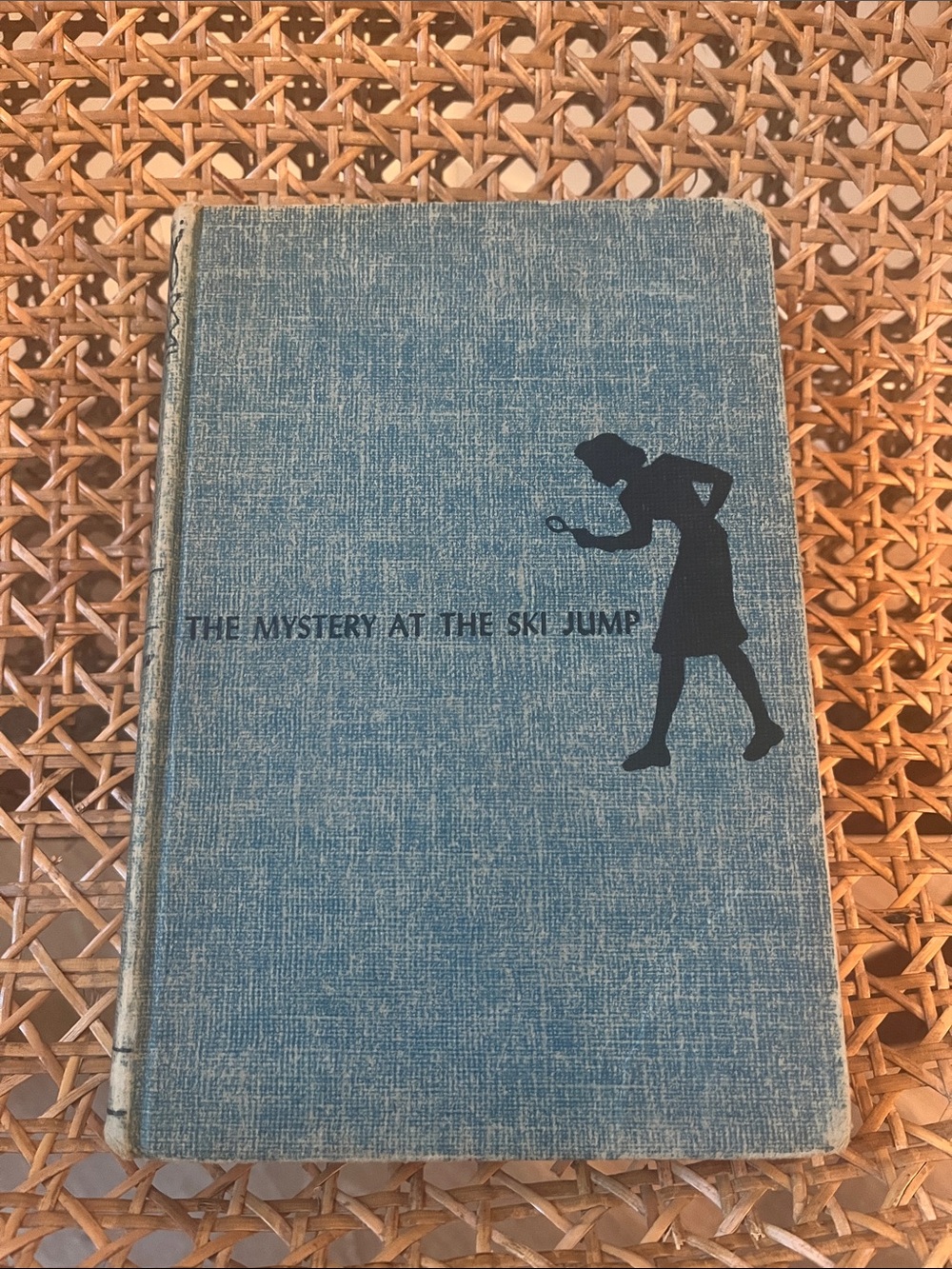 Vintage Blue Hardcover Mystery Book "The Mystery at the Ski Jump"